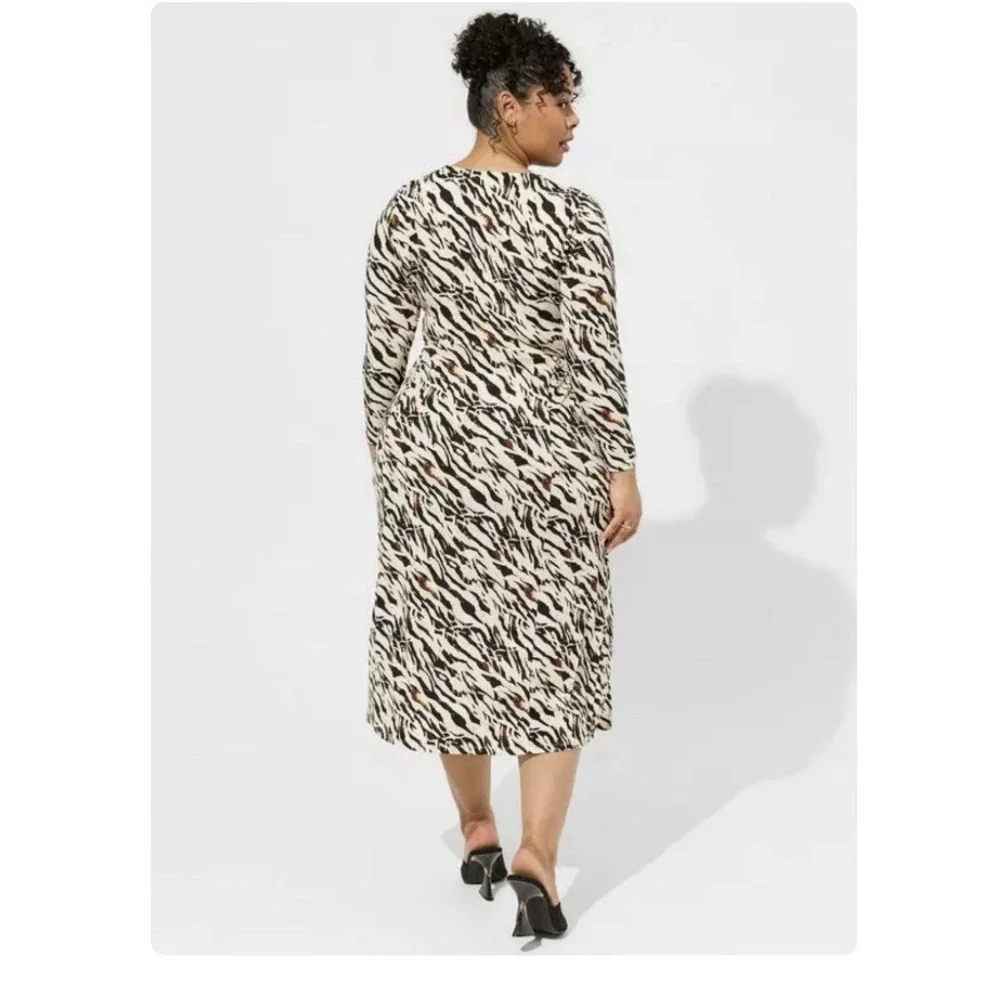 Torrid Zebra Print Cutout Stretch Knit Maxi Dress Size 3X‎
